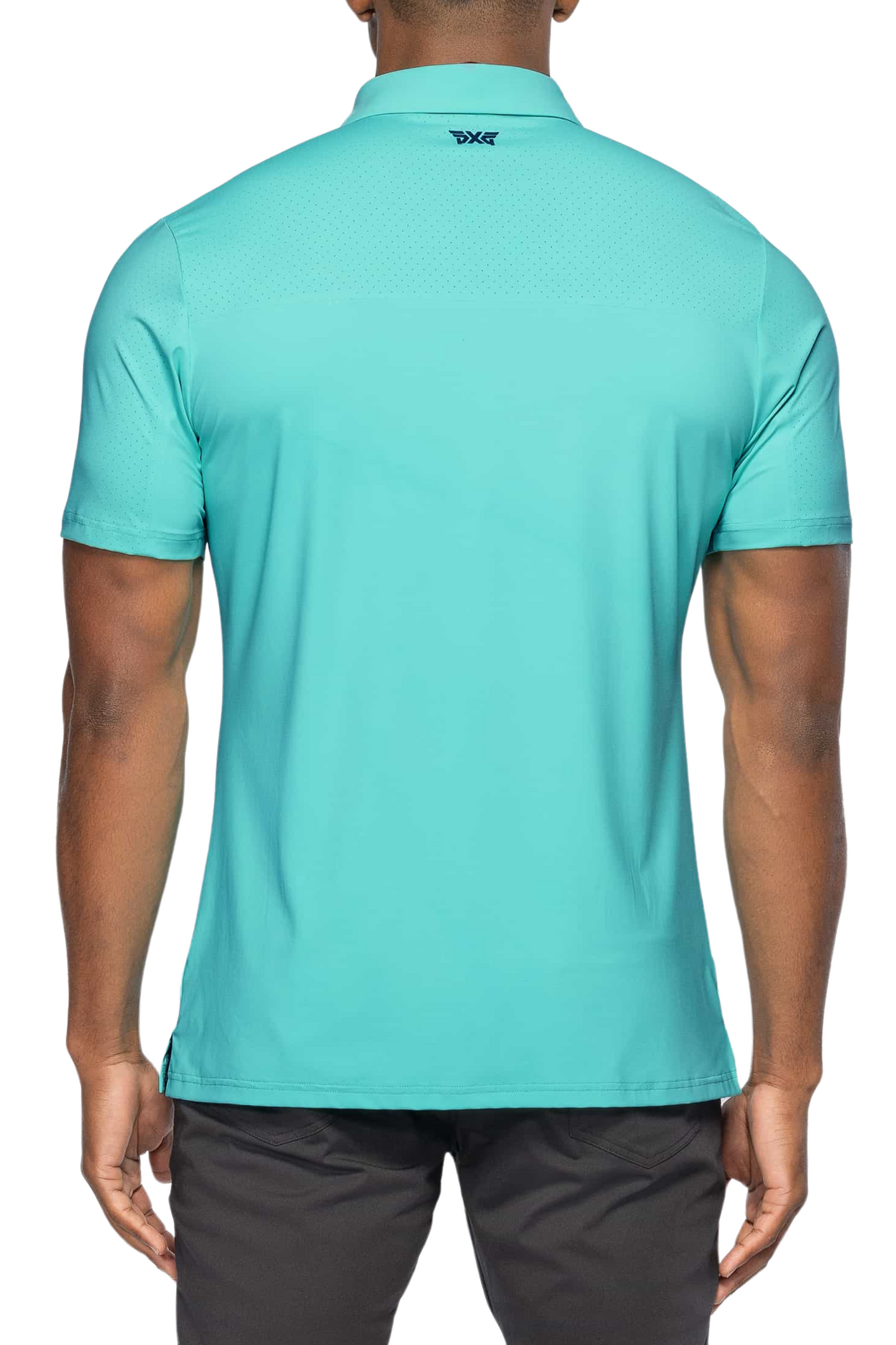 PXG Men's AF Perforated Panel Dark Azure Polo