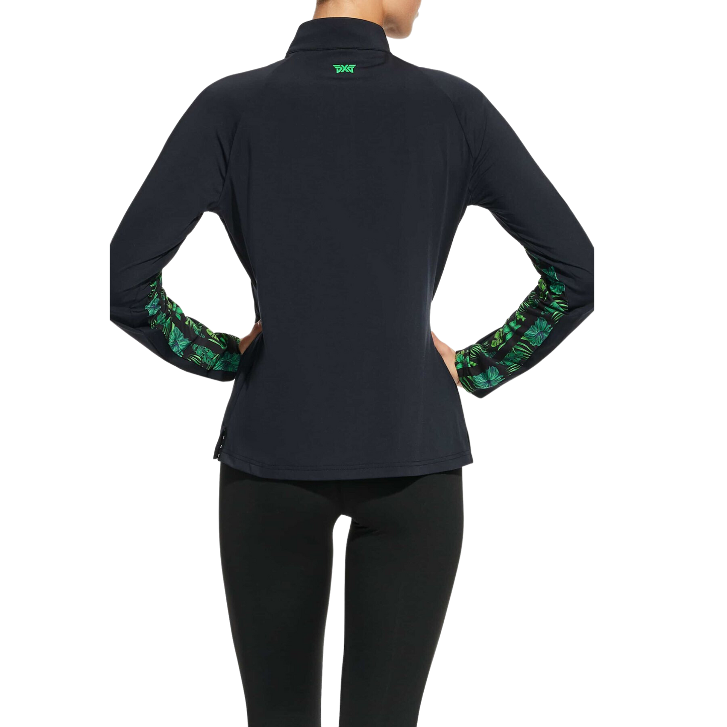 PXG Women's 1/4 Zip Aloha 23 Black Pullover