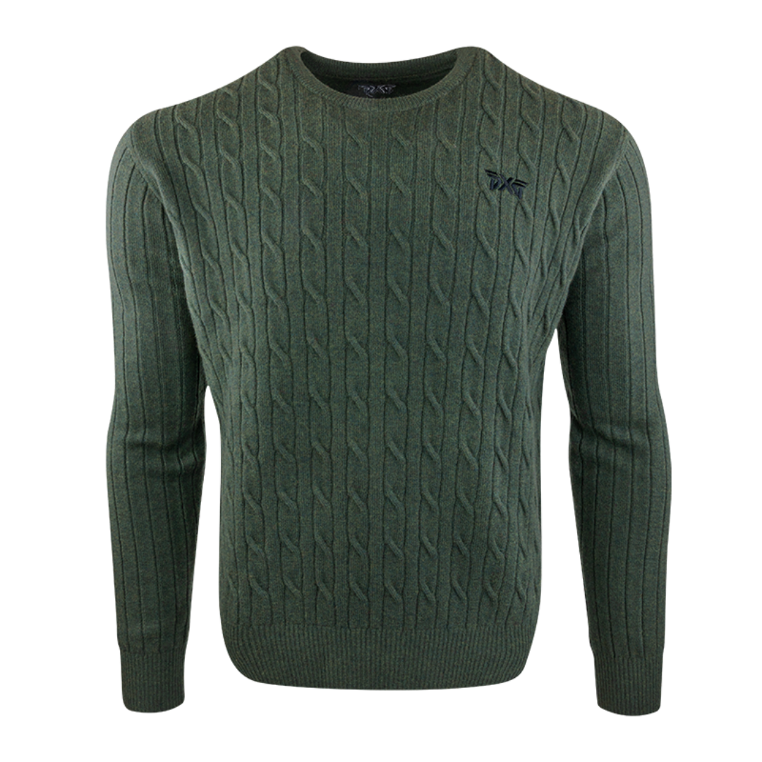PXG Men's Knit Neck Green Sweater