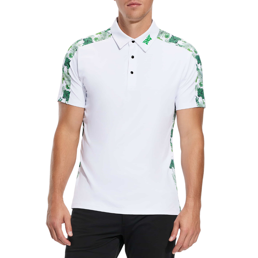 PXG Men's AF SS Aloha 23 White Polo