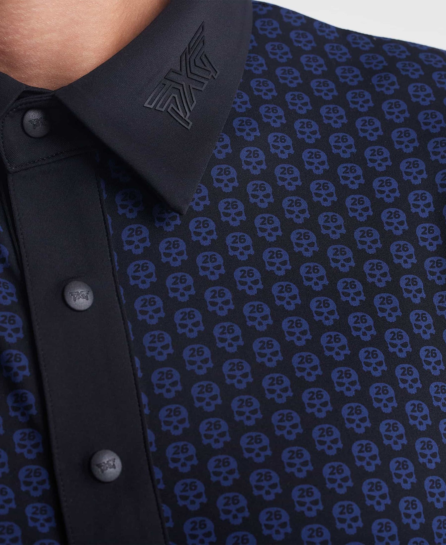 PXG Men's AF SS Skull Black Polo