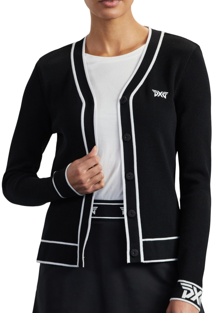 PXG Women's V Neck Black Cardigan