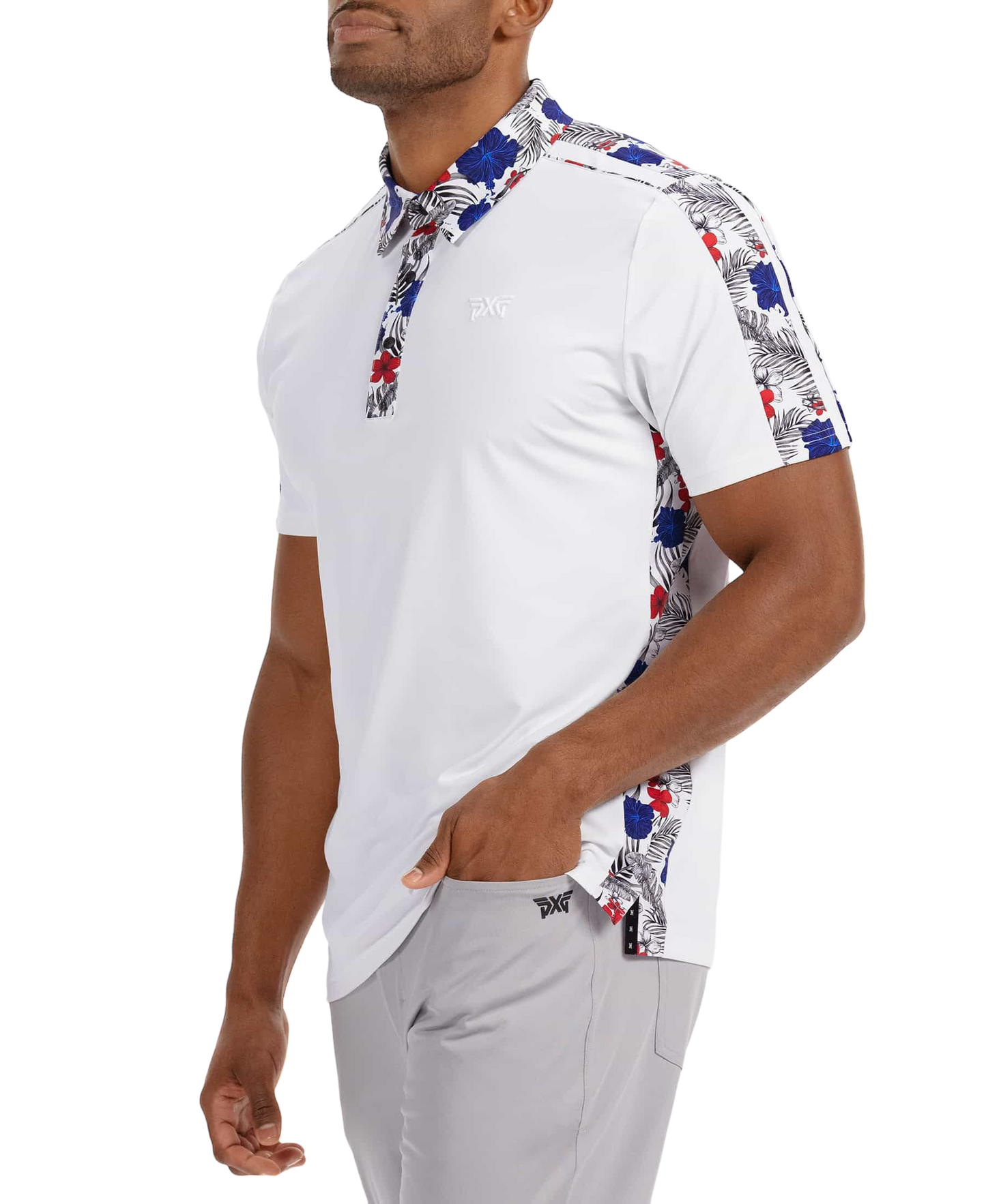 PXG Men's AF SS Aloha 24 White Polo