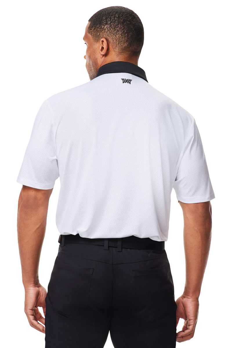 PXG Men's AF Saguaro Perforated White Polo