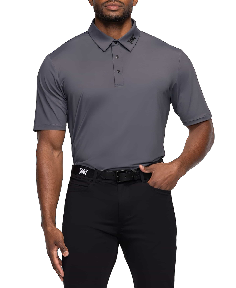 PXG Men's AF BP Signature Charcoal Polo