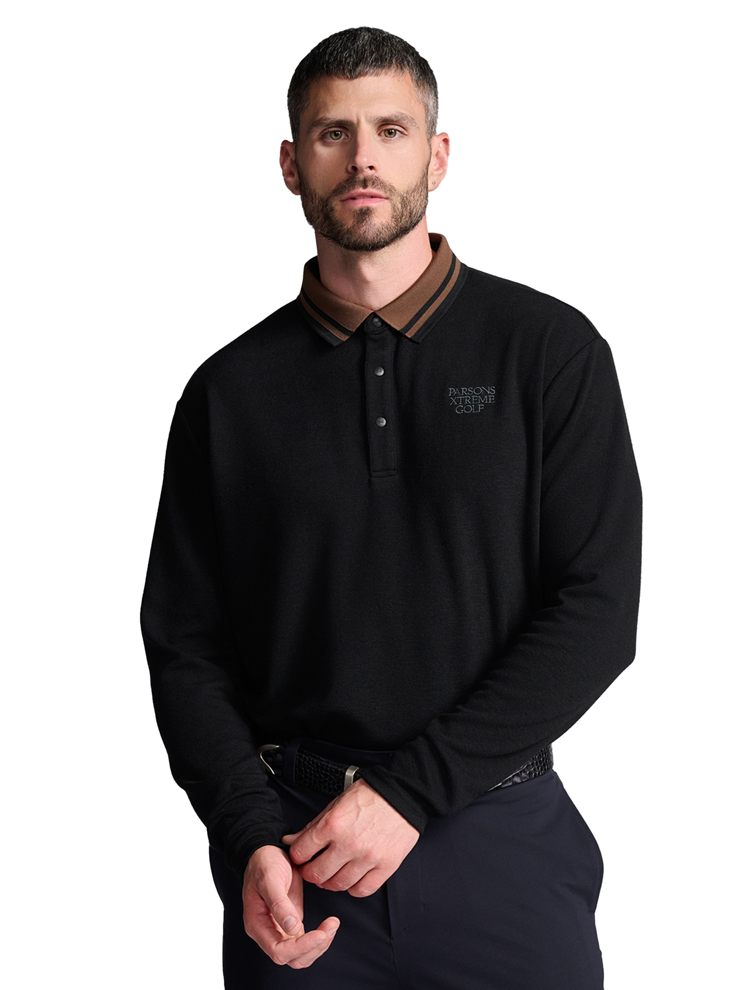 PXG Men's LS Plush Black Polo