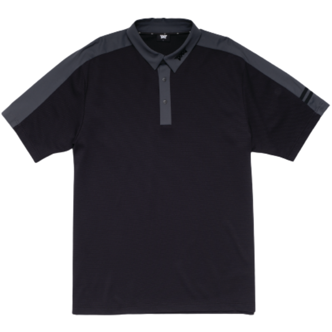 PXG Men's CF SS Shoulder Trim Black Polo
