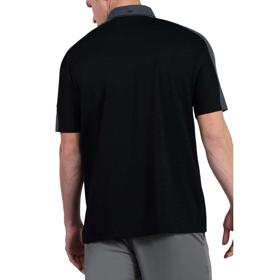 PXG Men's CF SS Shoulder Trim Black Polo