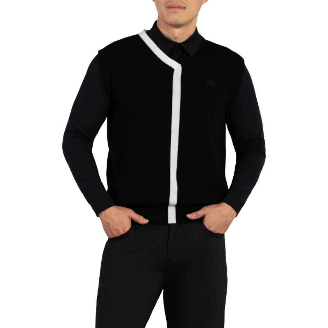 Men's Cashmere Vest Black & White - PXG MEXICO