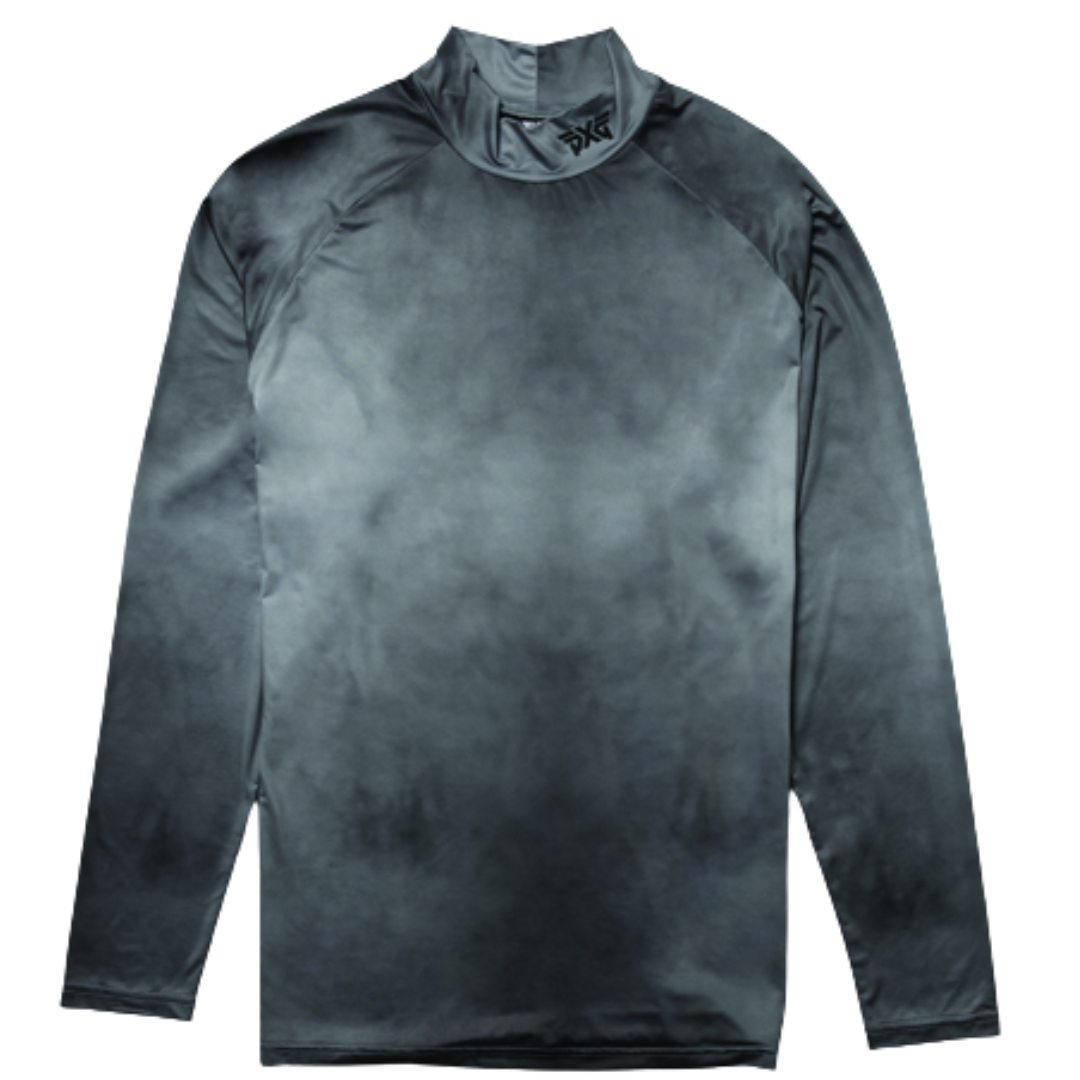 PXG Men's Smoking Print LS Gray Mock Neck
