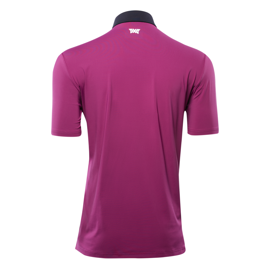 PXG Men's Black Collar Royal Plum Polo