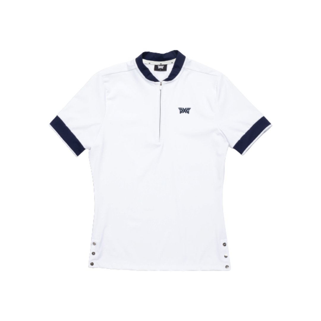 PXG Women's Zip White/Blue Polo