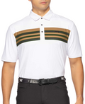 PXG Men's AF Retro Stripe Perforated White Polo