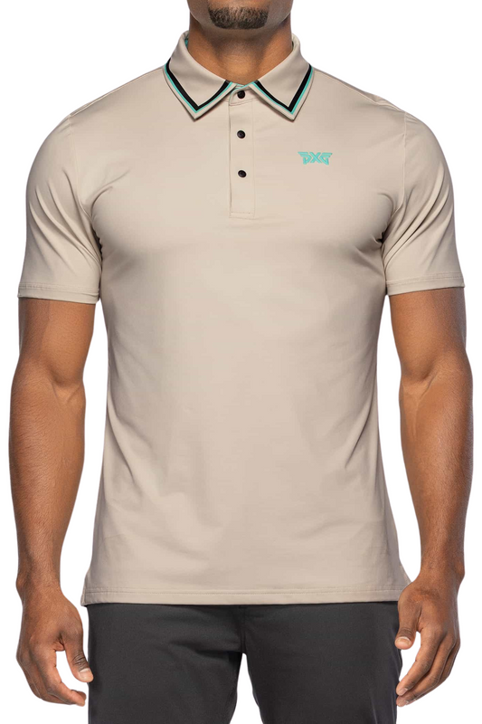 PXG Men's AF BP Striped Collar Boulder Polo