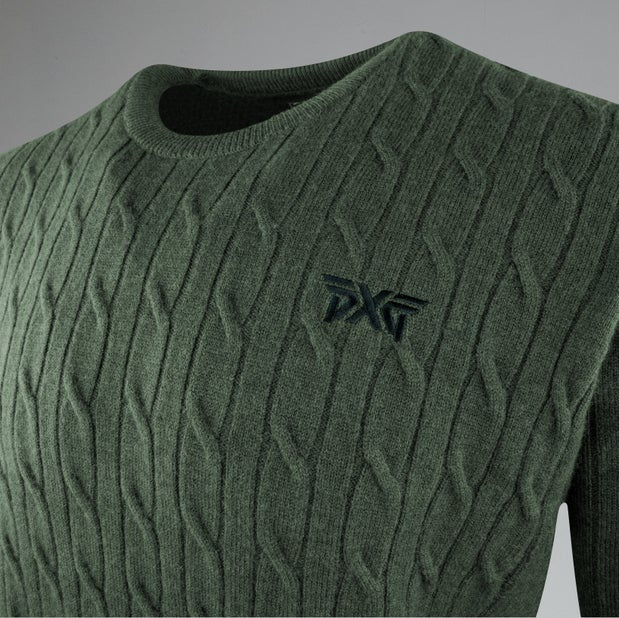 PXG Men's Knit Neck Green Sweater