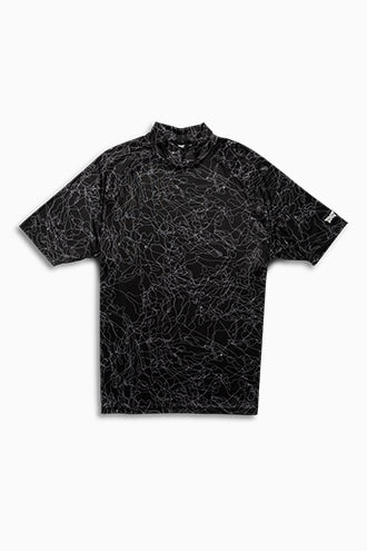 PXG Men's Outline Print SS Black Mock Neck
