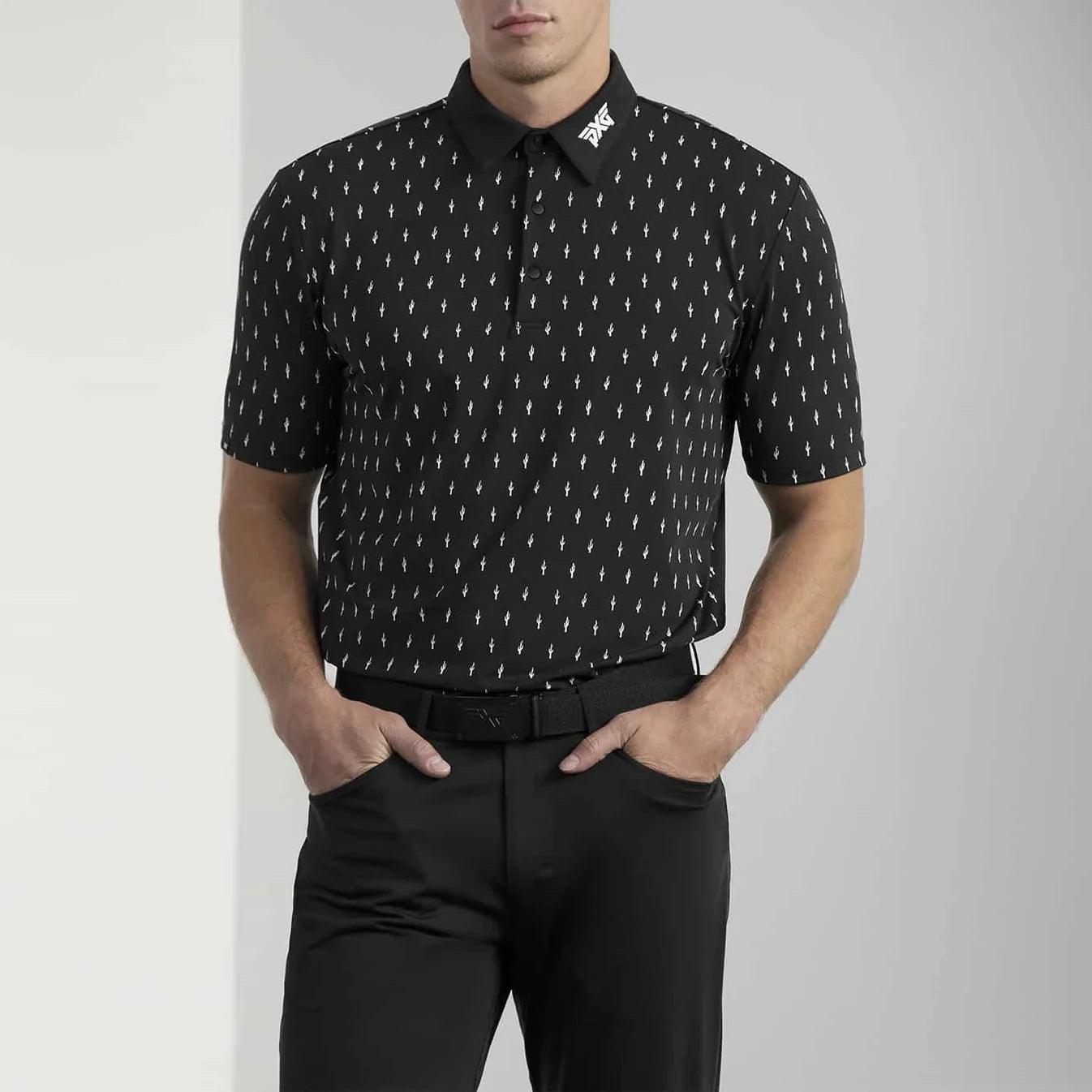PXG Men's AF Cactus Black Polo