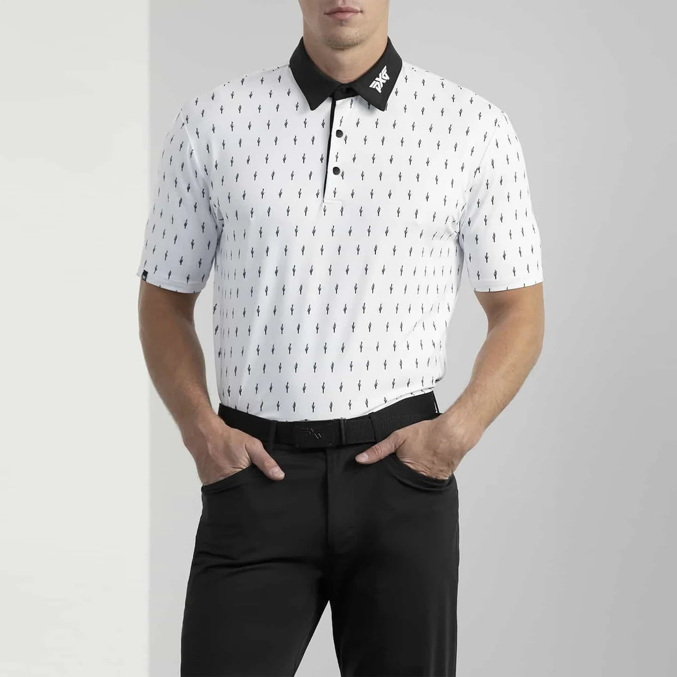 PXG Men's AF Cactus White Polo