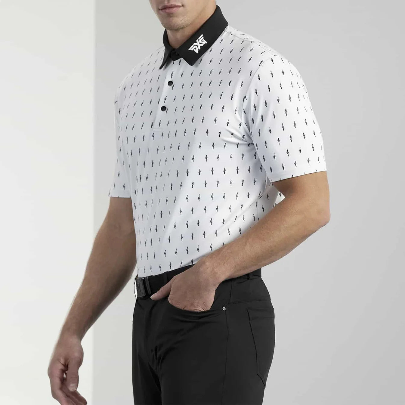 PXG Men's AF Cactus White Polo