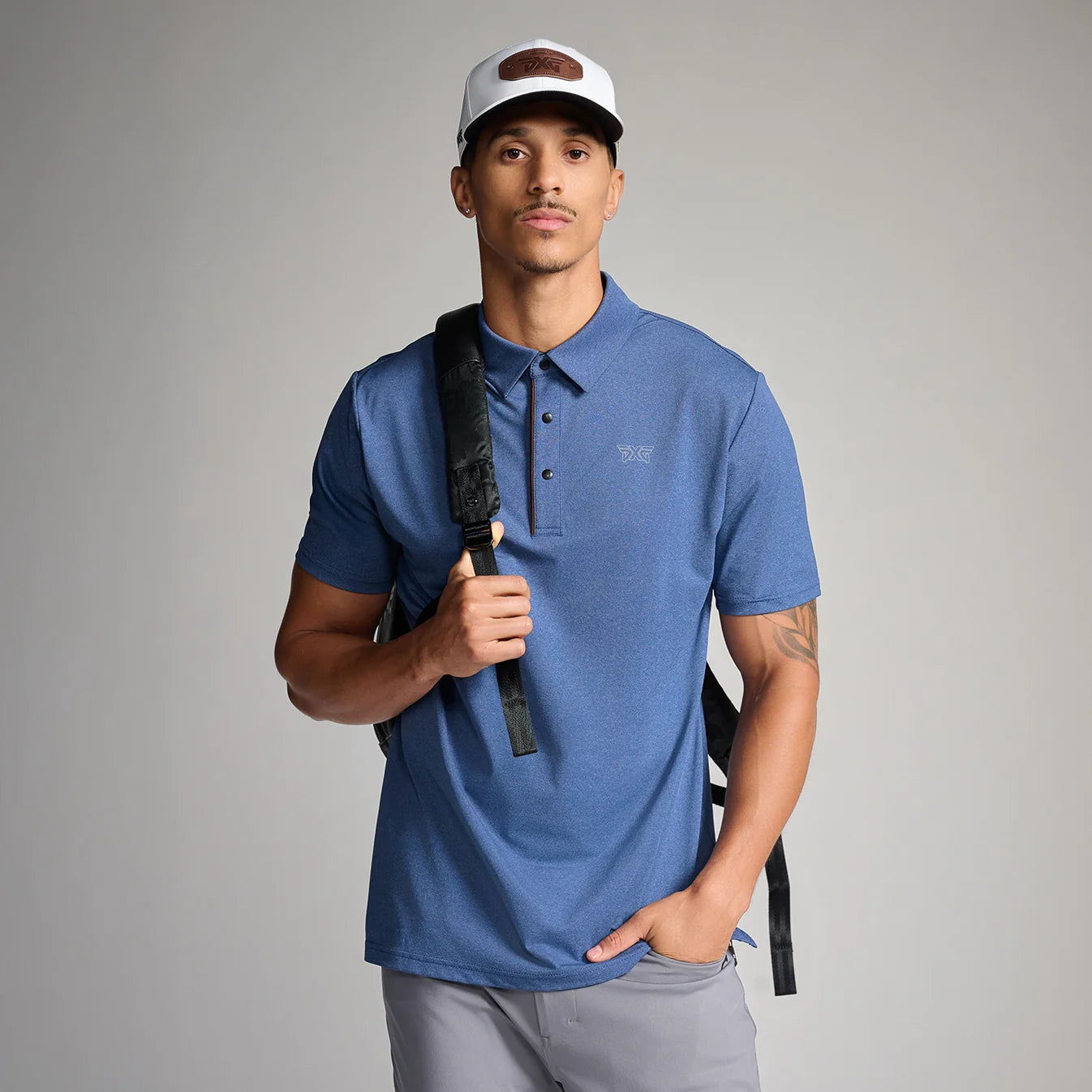 PXG Men's CF Denim Blue Polo