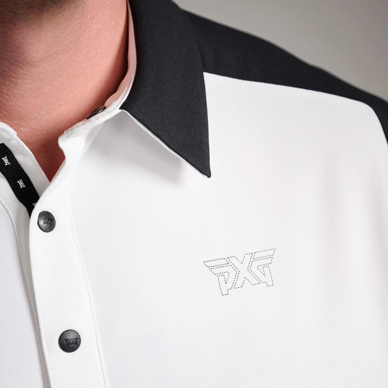 PXG Men's CF Precision Shoulder White/Black Polo