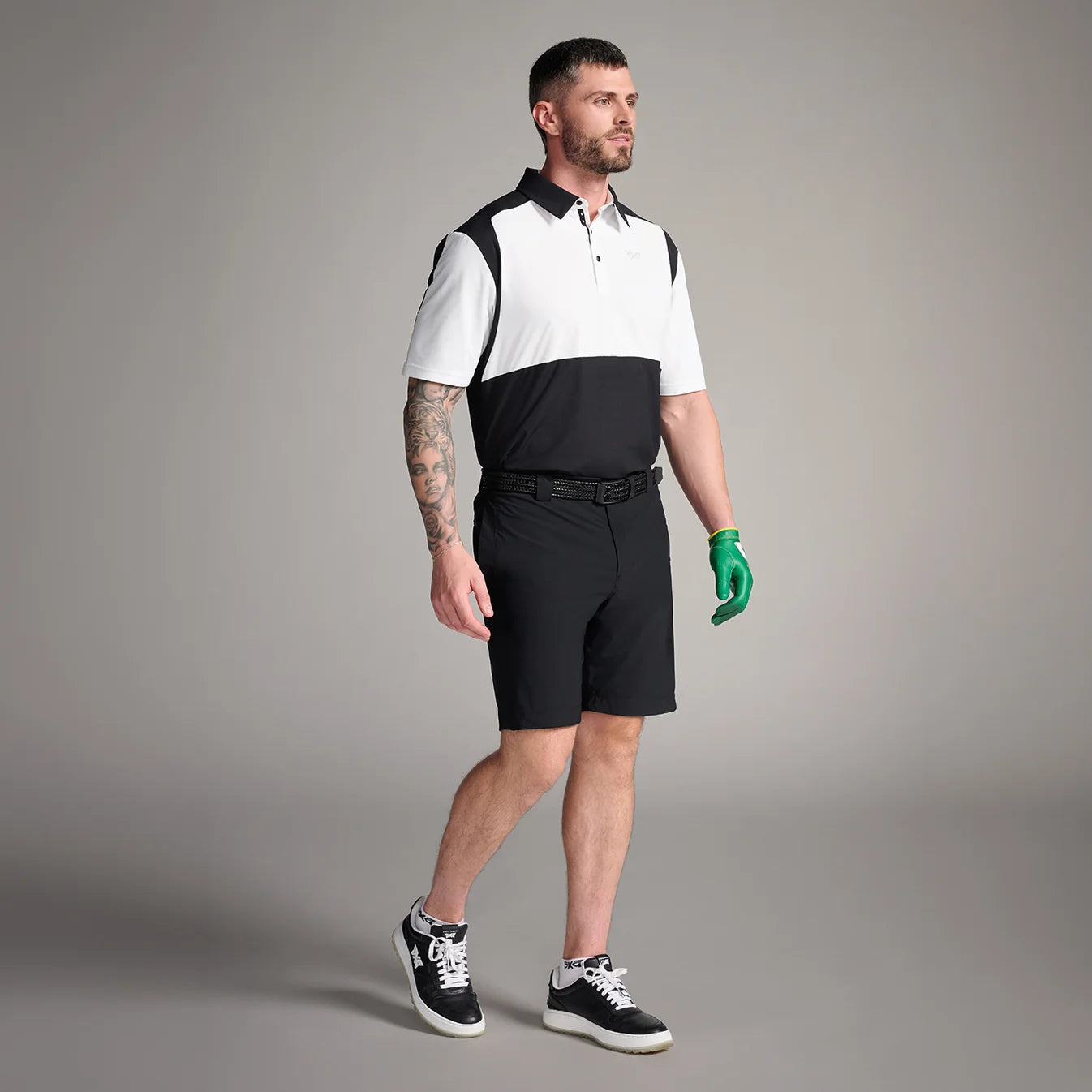 PXG Men's CF Precision Shoulder White/Black Polo