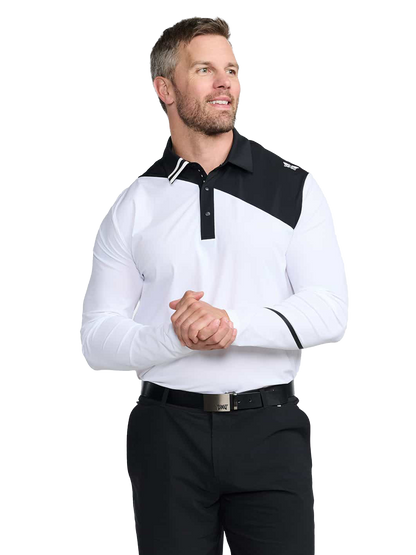 PXG Men's LS Evolution White Polo