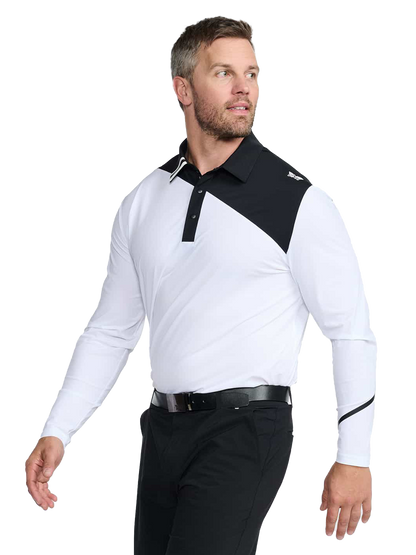 PXG Men's LS Evolution White Polo