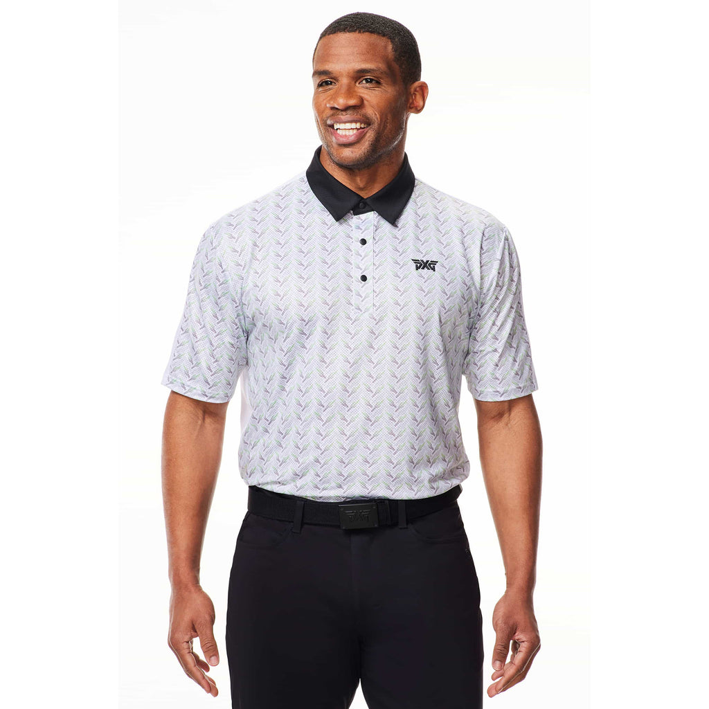 PXG Men's AF Saguaro Perforated White Polo