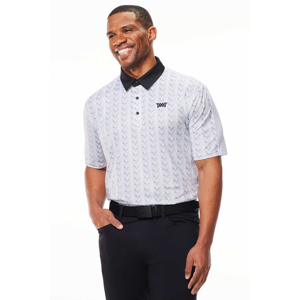 PXG Men's AF Saguaro Perforated White Polo