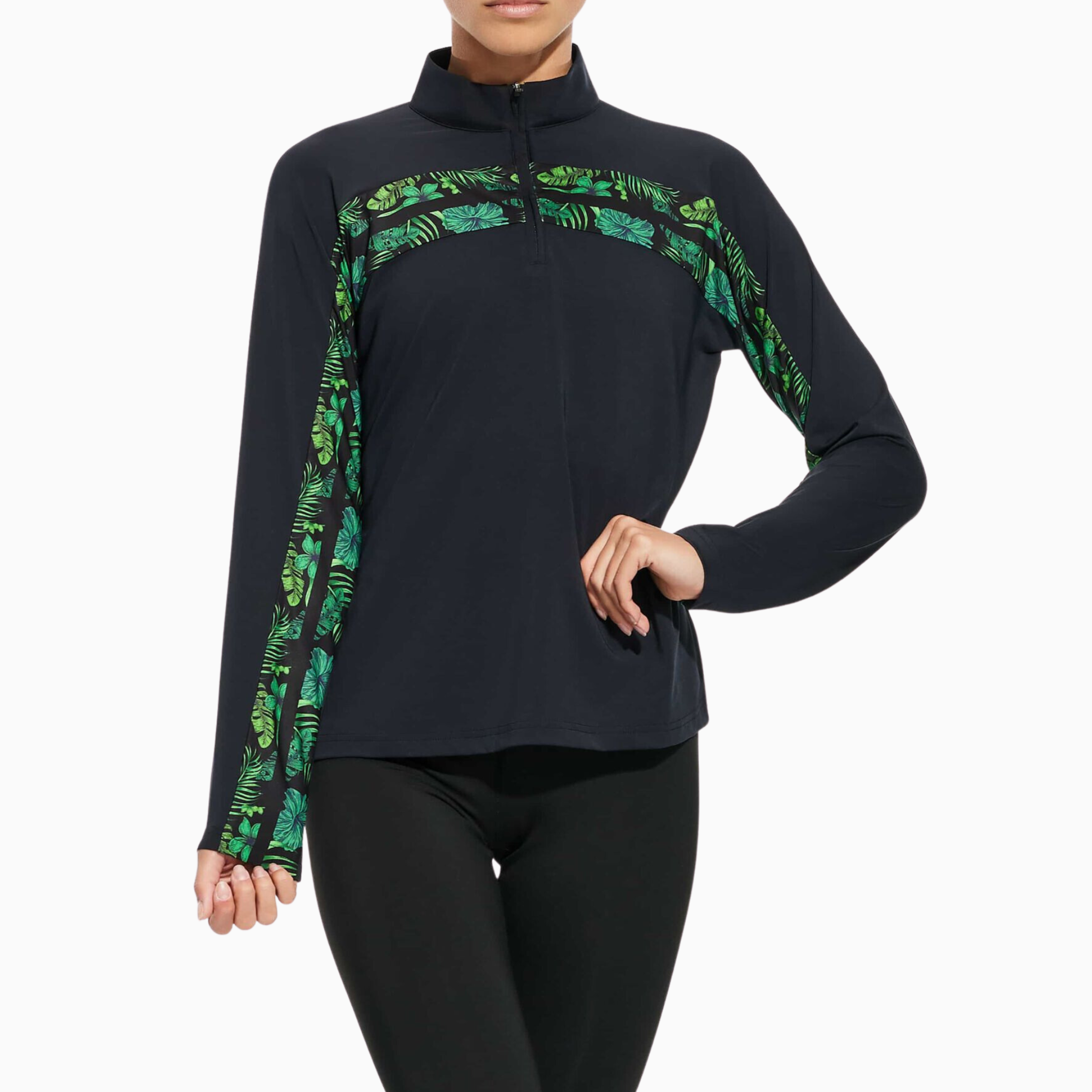 PXG Women's 1/4 Zip Aloha 23 Black Pullover