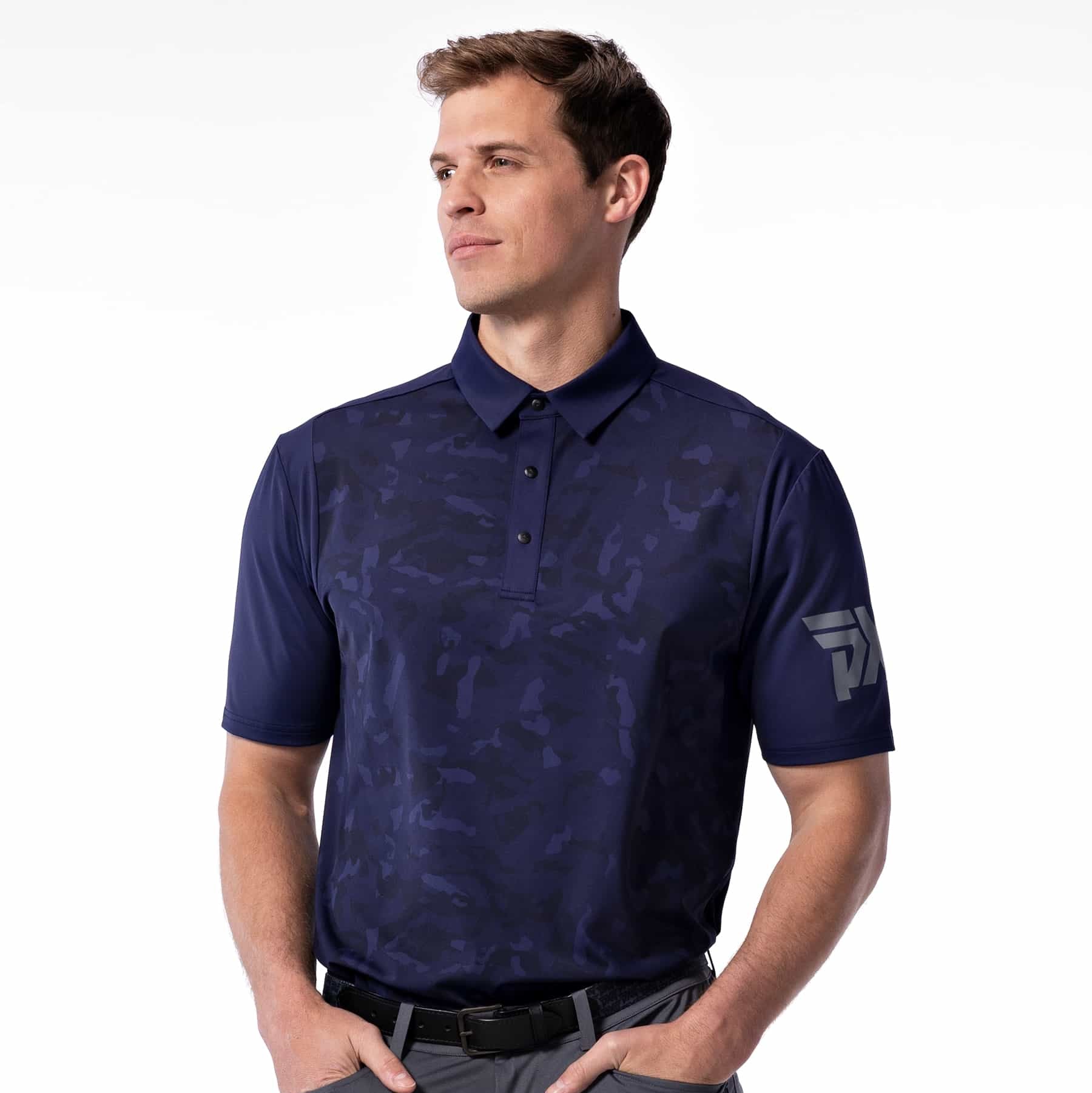 PXG Men's AF Fairway Camo Navy Polo