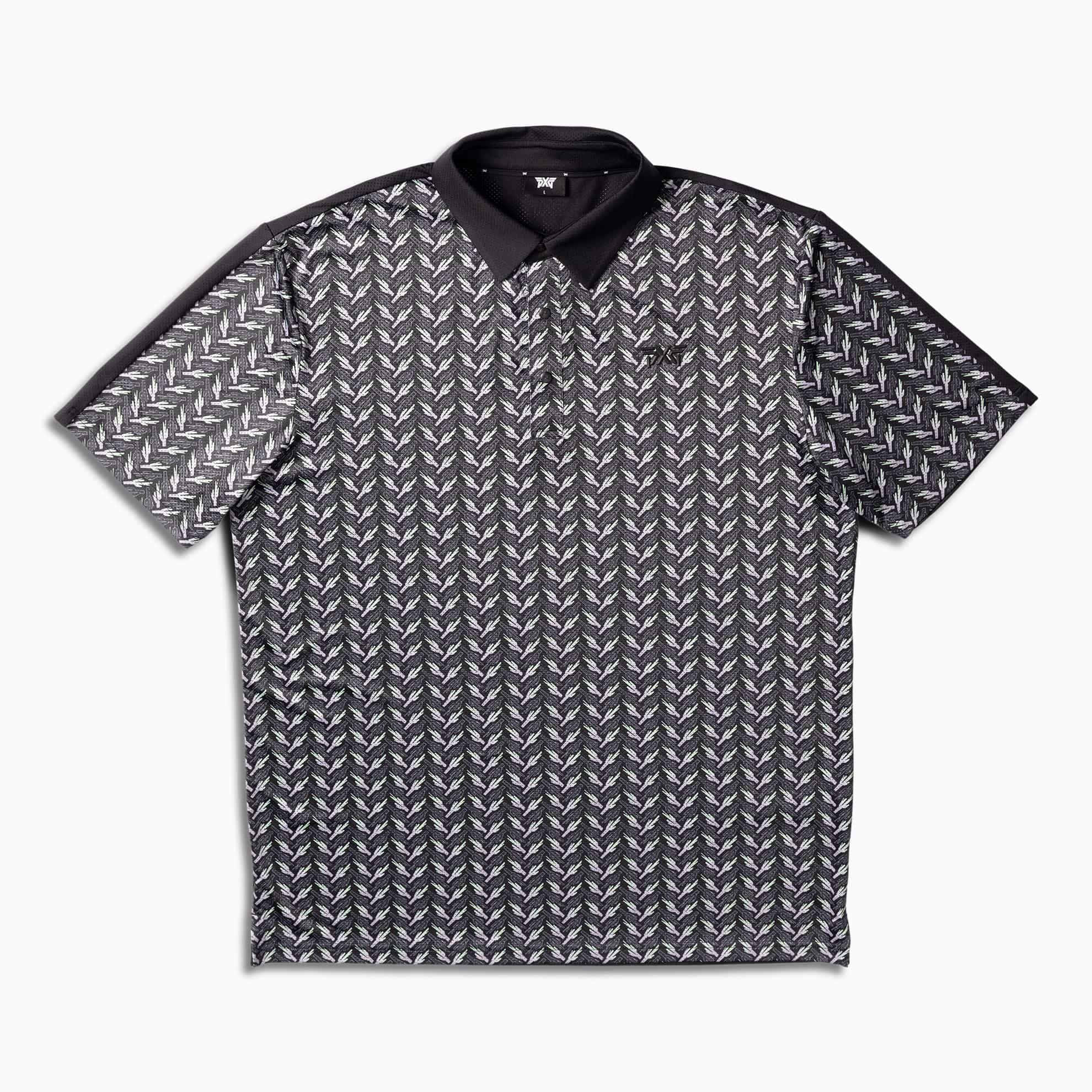 PXG Men's AF Saguaro Perforated Black Polo