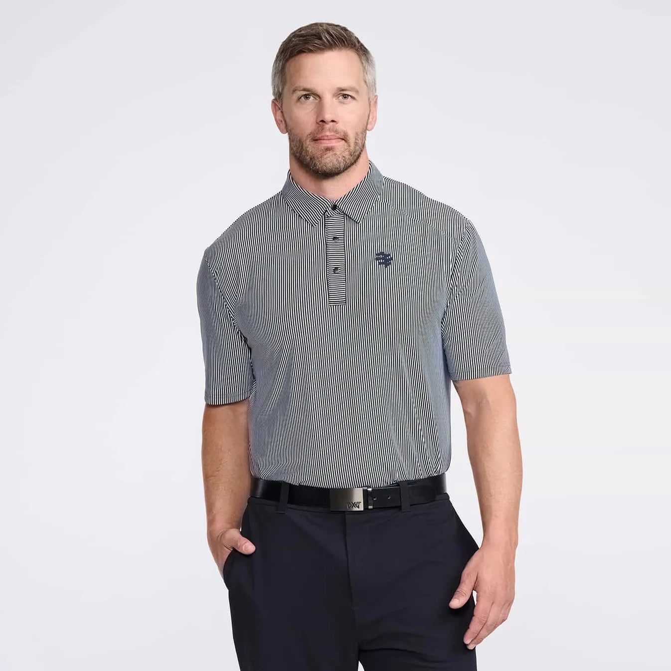PXG Men's CF Striped White Polo