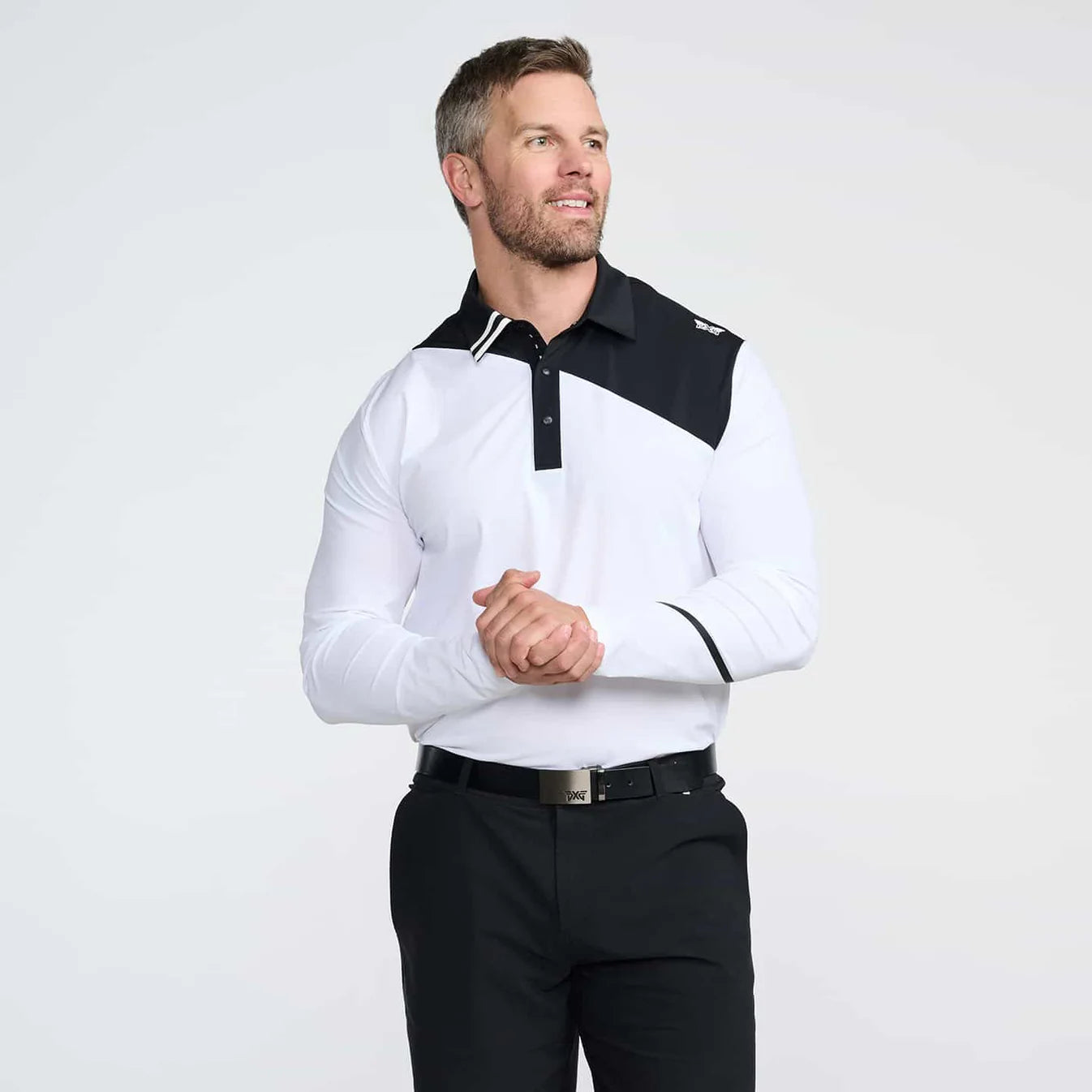 PXG Men's LS Evolution White Polo
