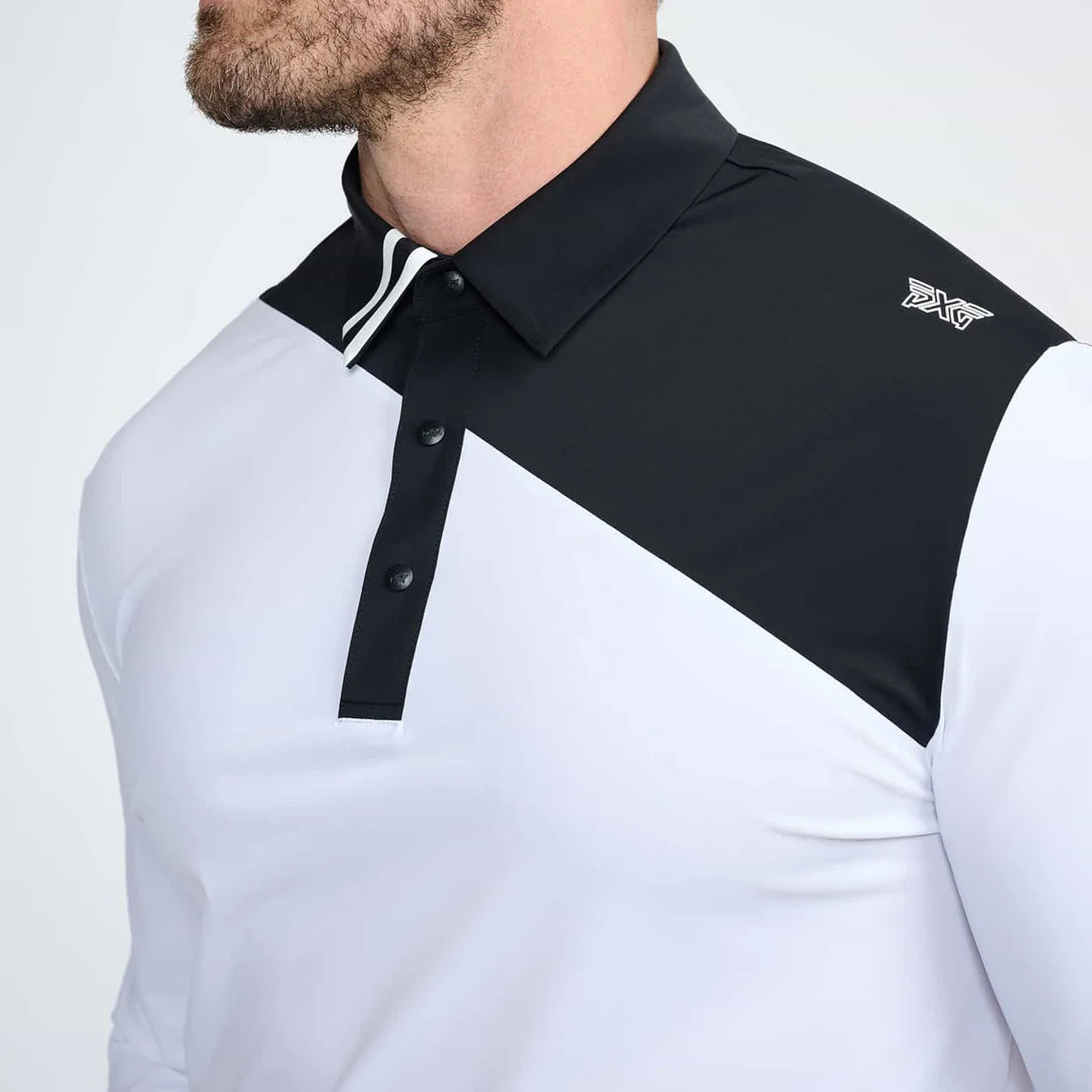 PXG Men's LS Evolution White Polo