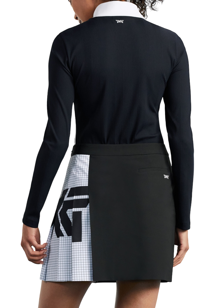 PXG Women's Big Logo Pleated Black Skirt