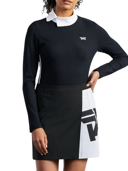 PXG Women's Big Logo Pleated Black Skirt