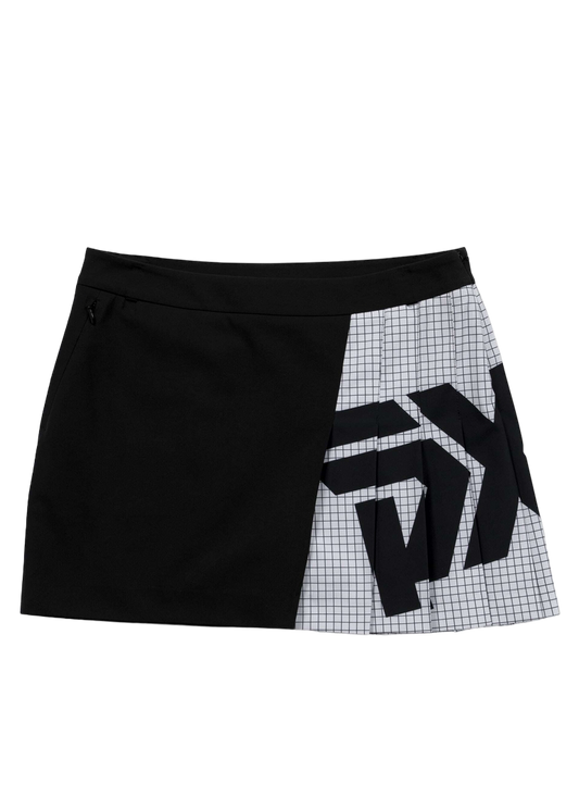 PXG Women's Big Logo Pleated Black Skirt