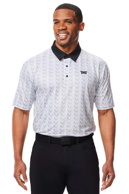 PXG Men's AF Saguaro Perforated White Polo