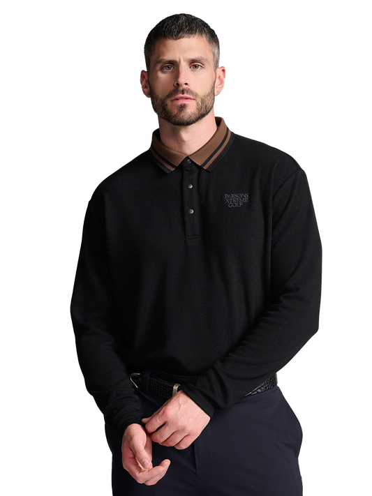 PXG Men's LS Plush Black Polo