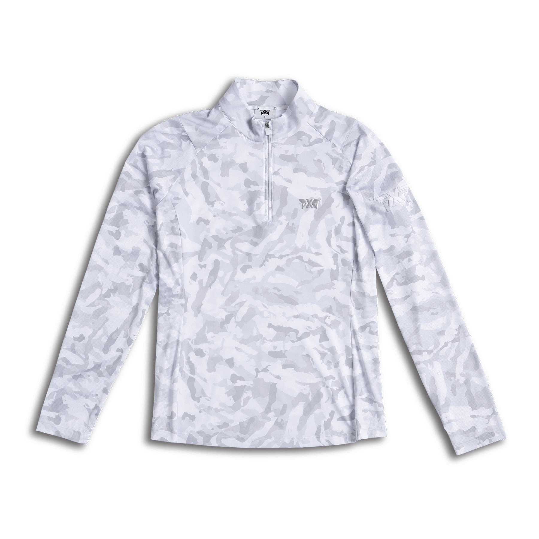 PXG Women's 1/4 Zip Essential FW Camo White Pullover