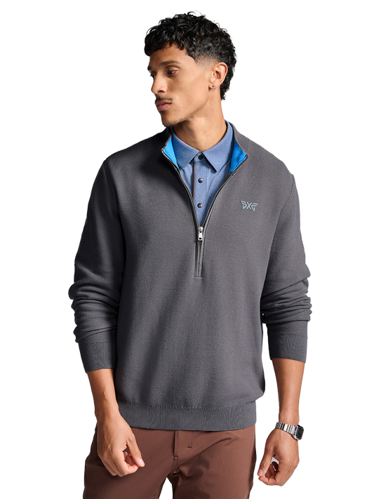 PXG Men's Classic 1/4 Zip Grey Sweater
