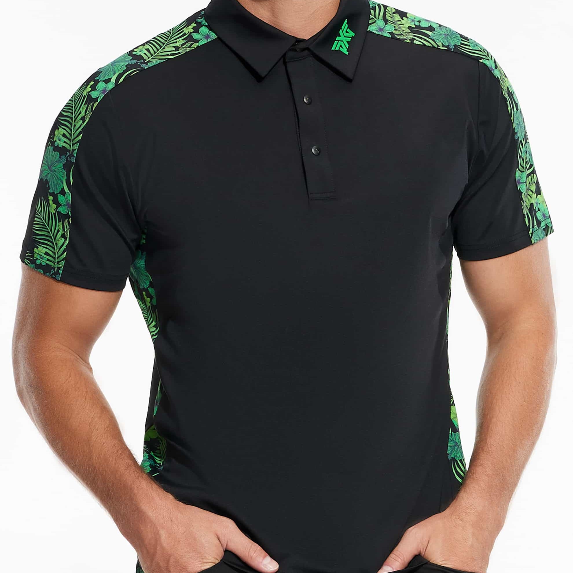 PXG Men's AF SS Aloha 23 Black Polo