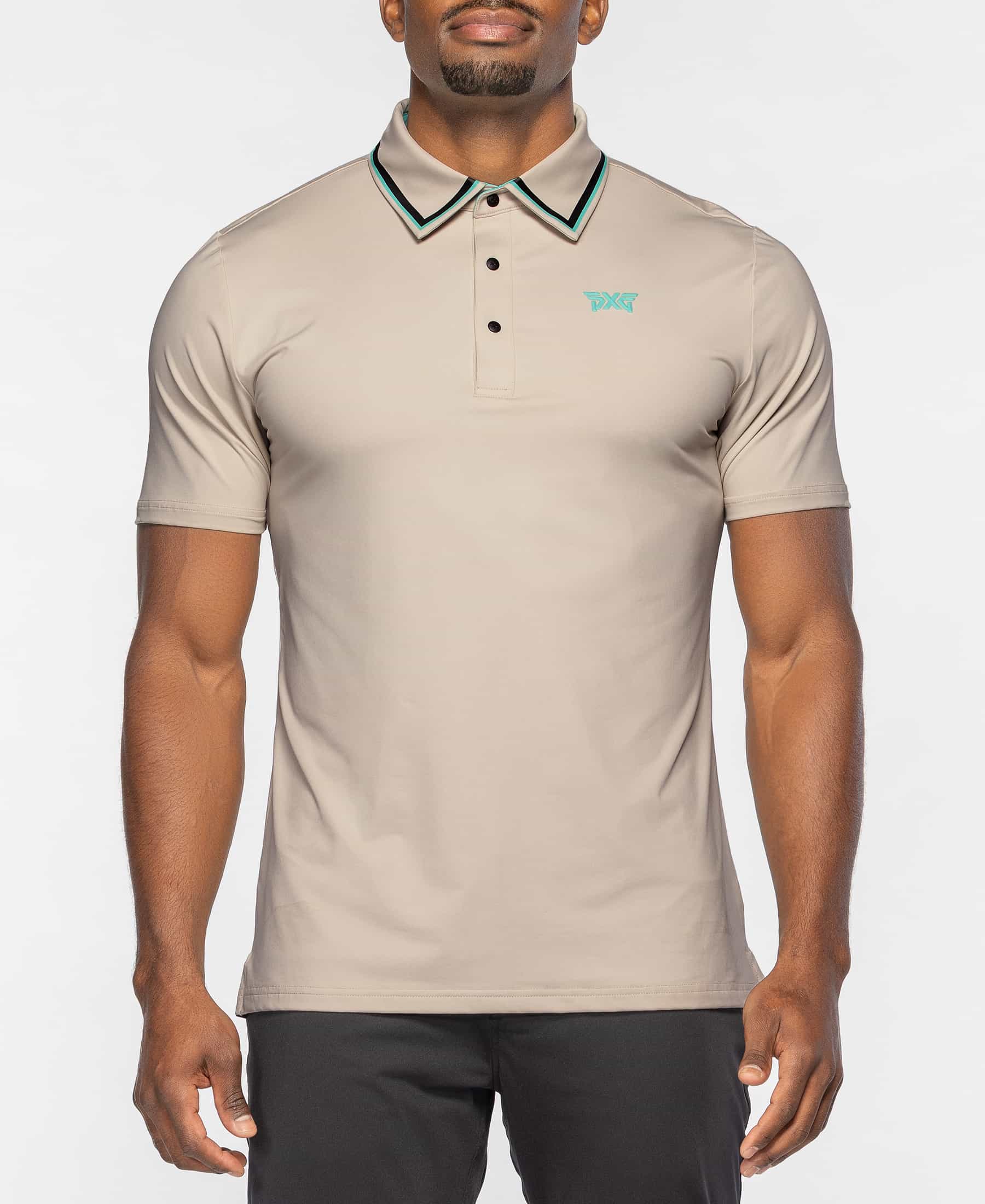 PXG Men's AF BP Striped Collar Boulder Polo