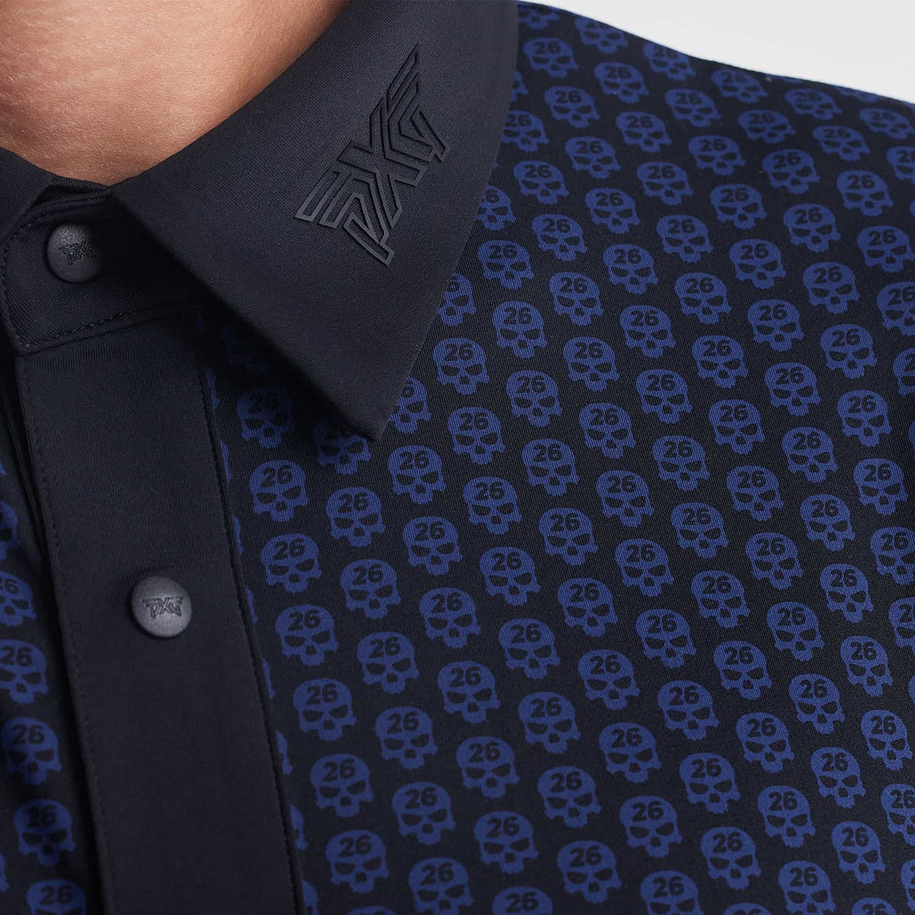 PXG Men's AF SS Skull Black Polo