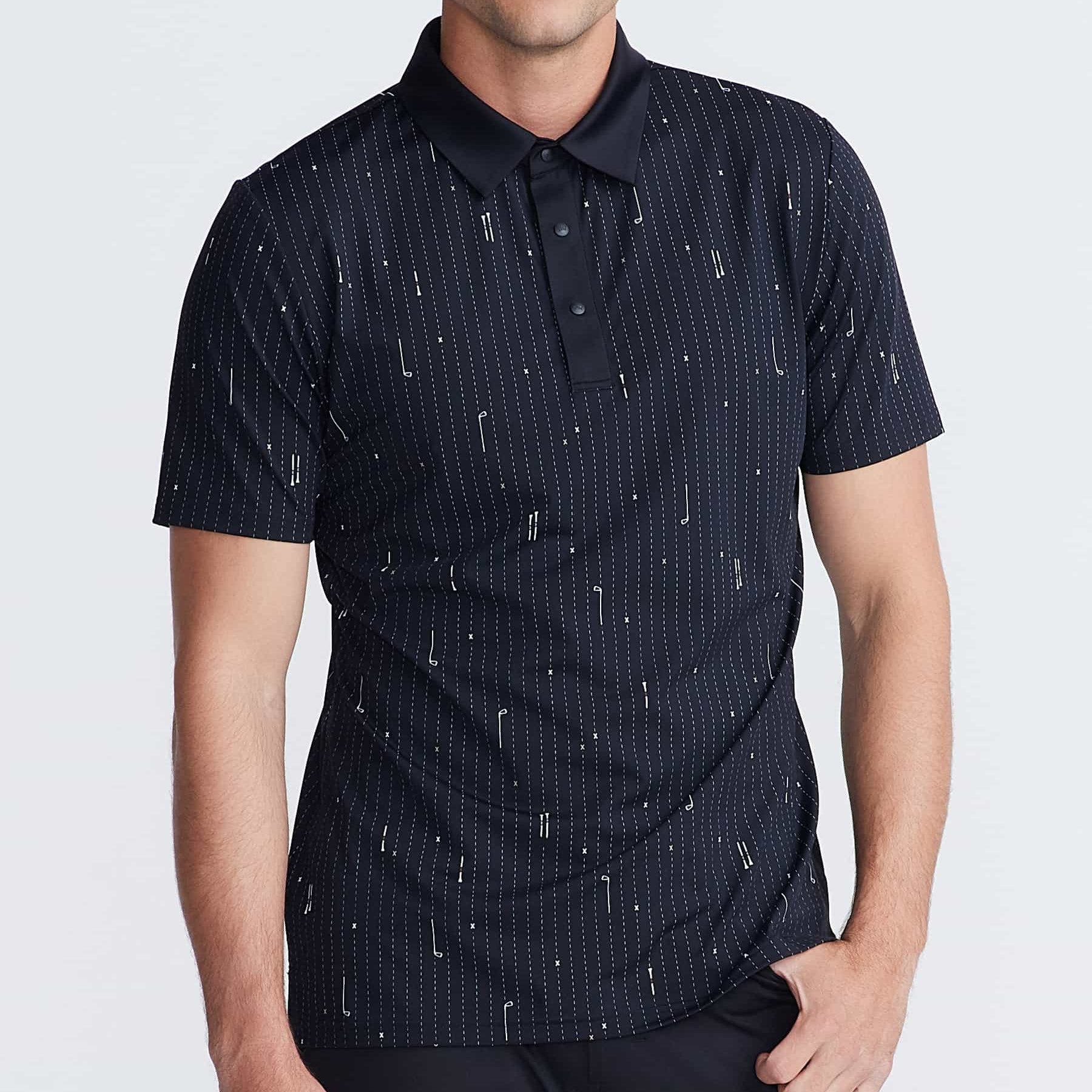 PXG Men's AF SS Golf Icons Black Polo