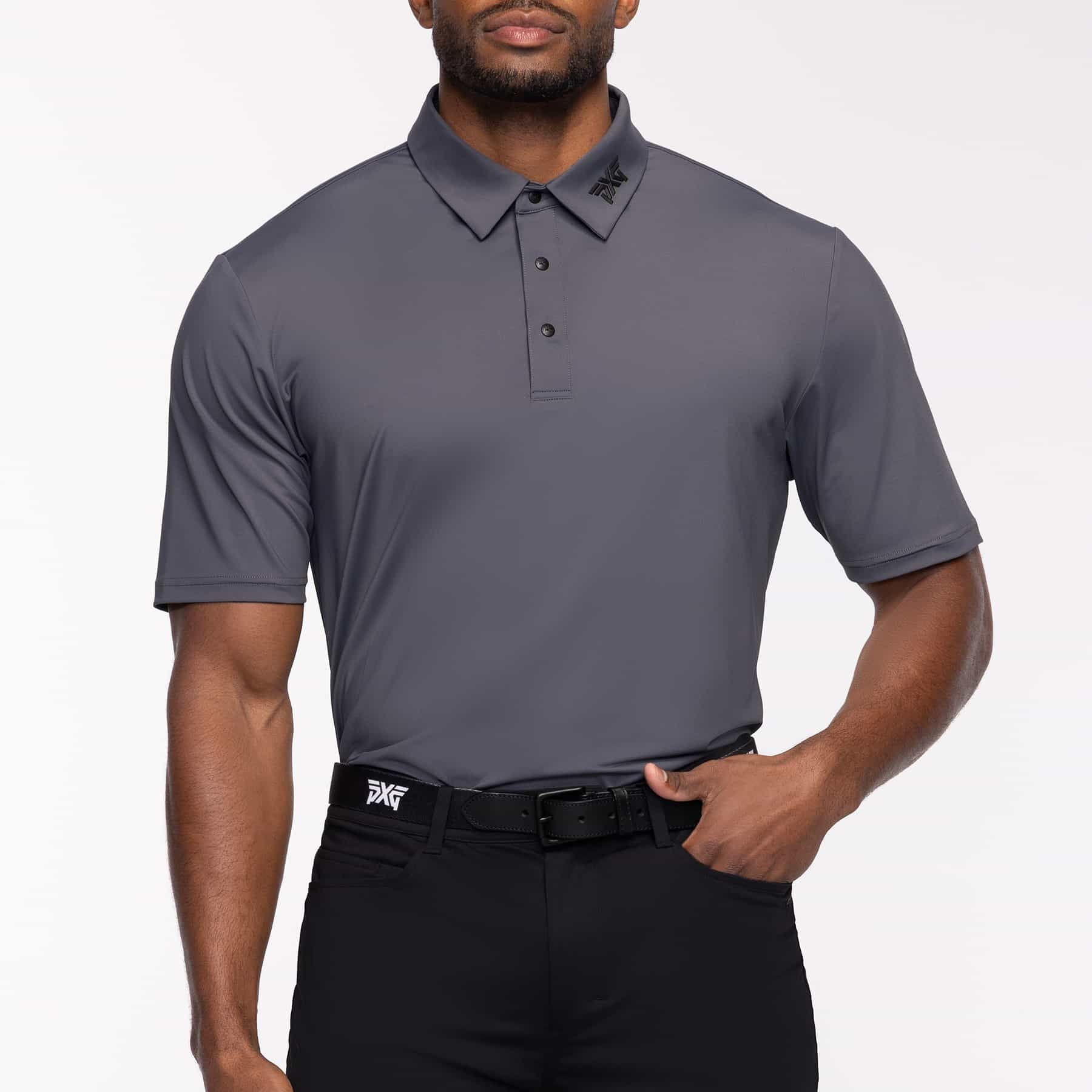 PXG Men's AF BP Signature Charcoal Polo