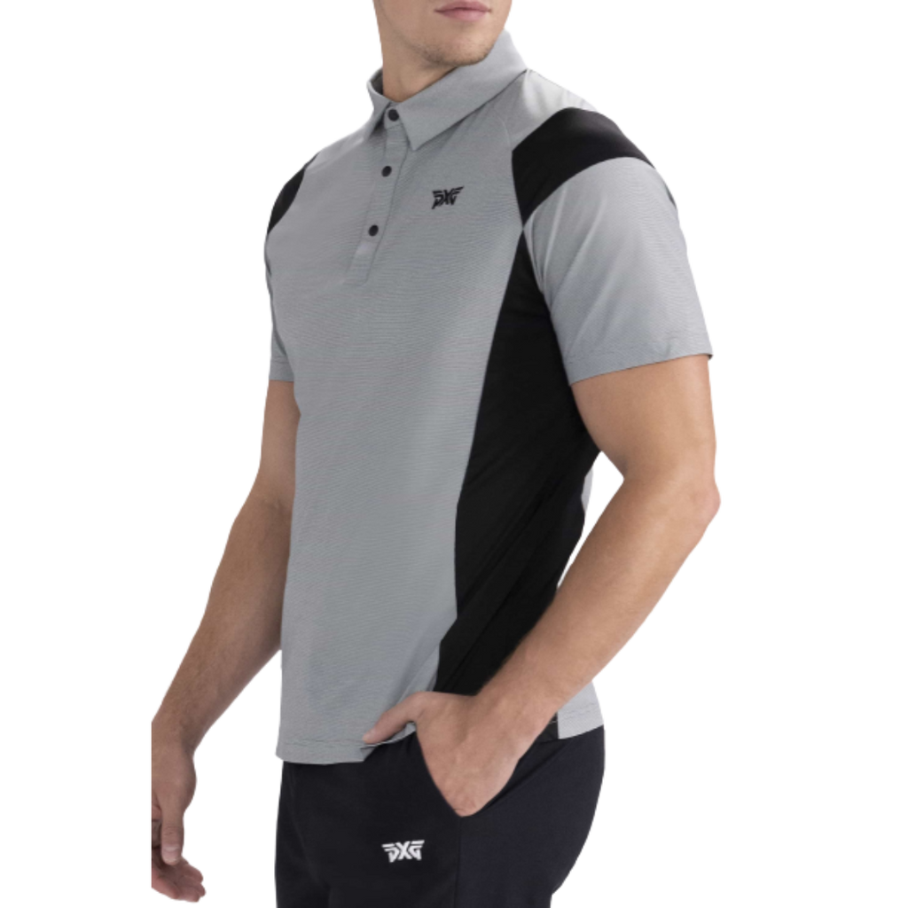PXG Men's AF Contour Paneled Grey Polo