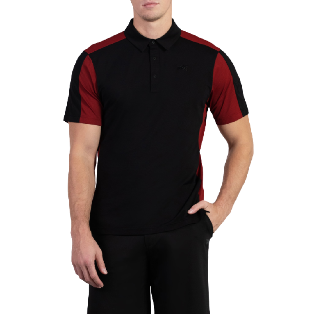 PXG Men's AF SS Checker Panel Black Polo